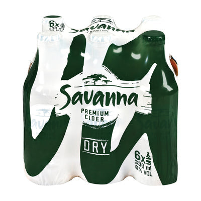 Savanna Premium Cider Dry Bottles 330ml 6 Pack